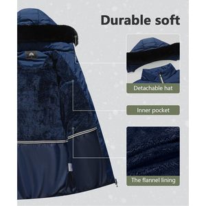 Moerdeng Abrigo de invierno para mujer con capucha, acolchado, resistente al viento, impermeable, de manga larga, cálido, tipo puffer - Product Image 3