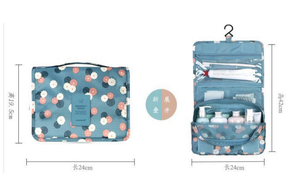 Bolsa de Viaje Transparente Azul Pequeña para Mujer, Enrollable, Aislada, con Gancho para Colgar, para Brochas de Maquillaje - Product Image 2