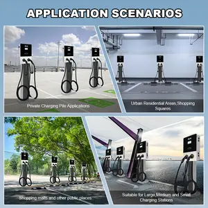 Electric Car Charger Ocpp Screen 2 Gun 7kw 11kw 22KW Fast Ev Car Dc Charger For Electric Car GBT COMBO CCS Charging Pile
