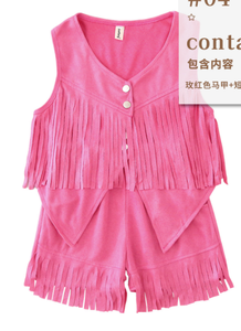 Ecoparty Western Cowboy Cowgirl <span class=keywords><strong>chaleco</strong></span> para niños niñas gamuza borla flecos <span class=keywords><strong>chaleco</strong></span> Top Halloween fiesta vestir vaquero <span class=keywords><strong>disfraz</strong></span> - Product Image 5