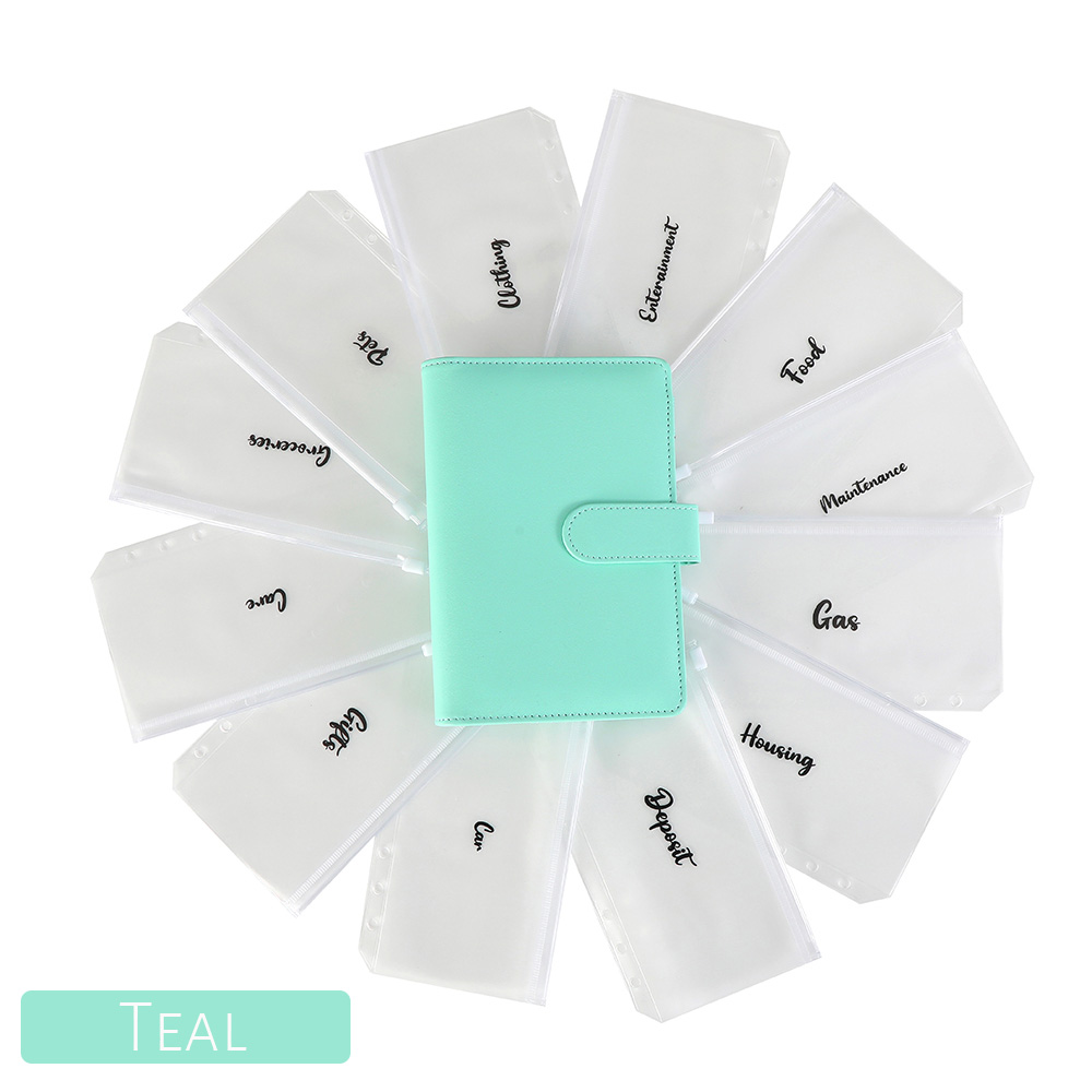 Teal Binder &amp; 12 sacs zippés