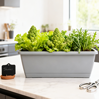 Pots de plantes en plastique PP carrés de grande taille à arrosage automatique, trou de drainage, design minimaliste durable, pour sol, bureau, maison, utilisation en extérieur/intérieur