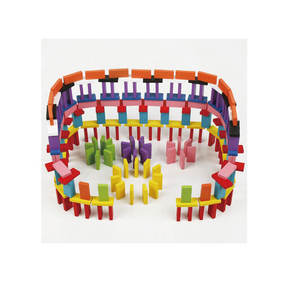 Bloques de construcción de dominó de madera de colores al por mayor, 120 piezas, juegos de mesa apilables, rompecabezas de <span class=keywords><strong>Desarrollo</strong></span> Educativo temprano para niños, juguete - Product Image 3