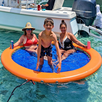 Hamac aquatique gonflable, ponton flottant, radeau gonflable pour la famille et les amis, bouée flottante ronde pour les fêtes, flotteur aquatique