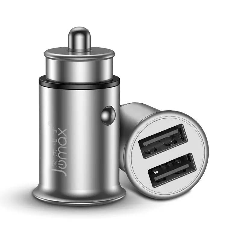Aluminium dual port car mobile charger gps tracker car charger iphone car charger