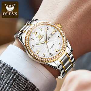 Relógio Masculino Fashion Casual Quartz com Pulseira de Aço à Prova d'Água e Diamante - Product Image 5