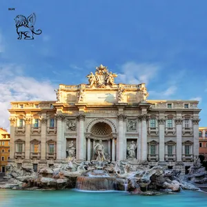 意大利著名户外大型石雕波塞冬雕塑大理石特雷维喷泉