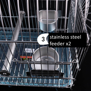 Jaula para pájaros de acero portátil SUS304, jaula transpirable para pájaros pequeños, estilo clásico con barra de soporte de percha para cría de loros canarios - Product Image 5