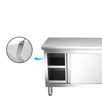 Kabinet Dapur besi tahan karat 304 desain Modular Modern ukuran kustom pintu geser penyimpanan komersial perlengkapan restoran Hotel