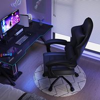 Chaise de jeu professionnelle robuste et ergonomique avec dossier inclinable pivotant, matériau de haute qualité, coussin lombaire massant et support pour la nuque