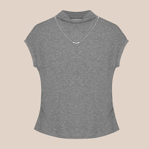 Camiseta de manga corta de ácido acético para <span class=keywords><strong>mujer</strong></span>, novedad de verano 2025, <span class=keywords><strong>camisa</strong></span> dorada fina con aspecto de hombro de una línea de <span class=keywords><strong>Color</strong></span> sólido a la moda - Product Image 3