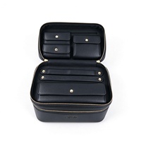 Sac cosmétique portable en cuir PU avec logo personnalisé et poignée, trousse de beauté pour femmes, pour la maison et les voyages, organisation des produits de maquillage et de soin de la peau