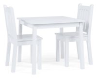 OEM & ODM 2025 table et 2 chaises en bois pour enfants, ensemble de table et de chaises blanches carrées pour enfants pour les tout-petits et les enfants pour les arts