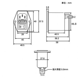 Power Filter CW2B-3/6/10A-T Receptacle Type Purification with Dual Safety <b>Switch</b> with <b>Lamp</b> EMI Interference CW2B-6A-T CW2B-10A-T - Product Image 6