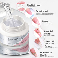 BORN PRETTY Gel de Construction Solide 60g Grande Capacité Transparent Blanc Antiadhésif Gel de Sculpture 3D pour Nail Art, Sculpture, Modélisation et Extension