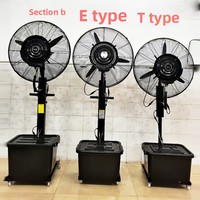 Ventilador Industrial Personalizado de 20/26/30 Pulgadas, Ventilador de Piso Comercial para Exteriores con Atomización, Humidificación por Agua, Ventilador Potente
