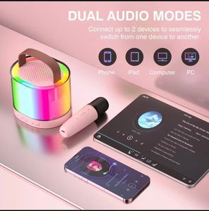 Altavoz Karaoke Portátil Worthy K36 para Niños con Luces LED RGB, Micrófono Inalámbrico, Modo Dual, Compatible con Tarjeta de Memoria y Computadora - Product Image 5
