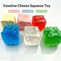 Bâtonnets de caoutchouc semi-transparents DIY en forme de fromage, souples et modelables, qui collent aux doigts, à faible rebond, anti-stress, cadeau, boîte surprise
