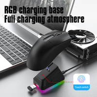Mouse Gaming 3 Mode Kabel & 2.4G Bluetooth, Dapat Diisi Ulang, Polling Rate 1000Hz, Lampu RGB & Layar LED untuk Gamer