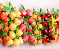 Décoration Murale de Noël : Boules de Fleurs Artificielles en PE, Pommes de Terre, Ail, Concombres, Tomates en Mousse