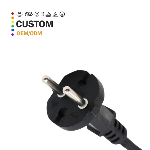 Wholesale European EU Plug 2 Round 220v Computer AC Electrical 2 Pin Connector Power Cord