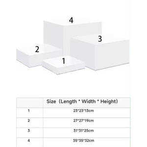 TCG Trắng Acrylic tự chọn thực phẩm đồ trang sức phục vụ <span class=keywords><strong>Cube</strong></span> hộp làm tổ risers Bảng thực phẩm đứng hiển thị cho tự chọn món tráng miệng trưng bày - Product Image 6