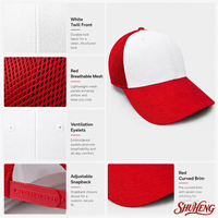 Casquette Trucker Écologique 100% Coton Pur Bicolore Contrastant 6 Panneaux Structurée Sportive Formelle Unisexe Haute Qualité