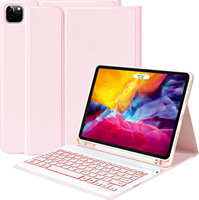 Clavier pour iPad Pro/Air 10,9/11 pouces, interrupteur à ciseaux, rétroéclairage RVB, ultra fin, sans fil BT, magnétique, nouveau, imitation cuir