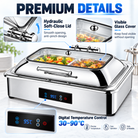 Chauffe-Plat Commercial Électrique en Acier Inoxydable avec Capacité de 9L et Contrôle Numérique Intelligent pour Buffet