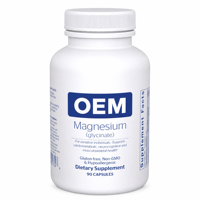 Cápsulas de Glicinato de Magnesio OEM, 90 Unidades, Suplemento Mineral Dietético en Botella para Compradores y Distribuidores de Suplementos al por Mayor