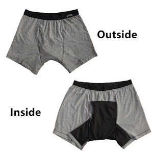 Sous-vêtements pour hommes contre l'incontinence, boxer mi-hauteur, <span class=keywords><strong>anti</strong></span>-<span class=keywords><strong>fuite</strong></span>, tissu respirant tricoté, absorption rapide, <span class=keywords><strong>protection</strong></span> <span class=keywords><strong>anti</strong></span>-<span class=keywords><strong>fuite</strong></span> - Product Image 4