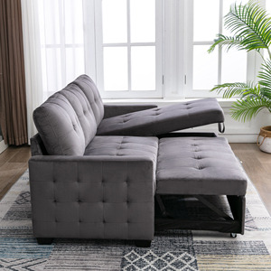 Canapé-lit moderne populaire sur le marché européen <span class=keywords><strong>Meuble</strong></span> convertible en velours de qualité supérieure et lit populaire - Product Image 2