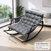 Fauteuil inclinable à double bascule - Design minimaliste en métal pour chambre, salon, bureau, extérieur ; Idéal pour la relaxation, les siestes, confort optimal