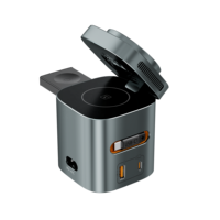 Nouvelle station de charge magnétique sans fil GaN 100W 6-en-1 avec câble Type-C PD100W multifonctionnelle pour téléphone, ordinateur portable et tablette