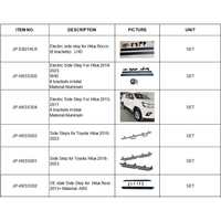 Kit d'accessoires 4x4 : Pare-buffle, marchepieds latéraux, snorkel, barre anti-roulis, porte-bagages de toit, extensions d'ailes, kit carrosserie, pièces de pick-up pour Toyota Hilux