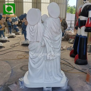 รูปปั้นพระเยซูและพระแม่มารีทำจากไฟเบอร์กลาสสำหรับตกแต่งทางศาสนา HT-D-BLG106  งานประติมากรรมเรซิ่นไฟเบอร์กลาสทางศาสนา HT-D-BLG106 - Product Image 2