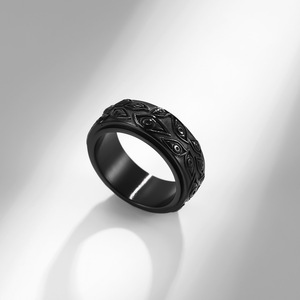 Mountain and Sea Demon Eye Rotating <b>Ring</b> for Men, Punk Style, Stress Relief Eyes, <b>Titanium</b> Steel Index Finger <b>Ring</b>, Colorfast Je - Product Image 4