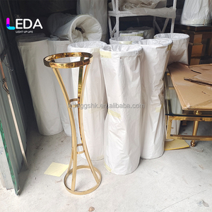 LEDA Wedding Centerpieces <b>Table</b> Decorations Gold Metal Indoor Outdoor <b>Tall</b> Flower Stand - Product Image 3