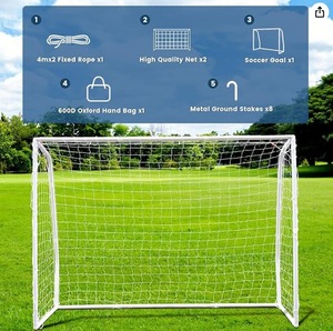 Portería <span class=keywords><strong>de</strong></span> Fútbol Plegable <span class=keywords><strong>de</strong></span> PVC <span class=keywords><strong>de</strong></span> 12x6 Pies con Red - 8 Estacas Metálicas y Bolsa <span class=keywords><strong>de</strong></span> Transporte <span class=keywords><strong>de</strong></span> 600D para Entrenamiento en Patio Trasero, Parque o Playa - Product Image 3