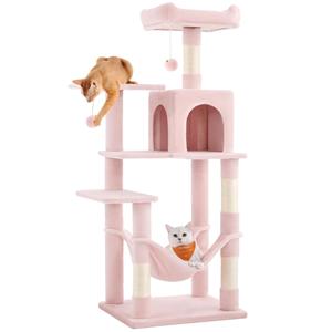 StarMonn Tiragraffi per Gatti, Torre per Gatti, Cuccia Multilivello in Peluche con <span class=keywords><strong>4</strong></span> Tiragraffi, 2 Posizioni di Riposo, Amaca per Gatti - Product Image 1