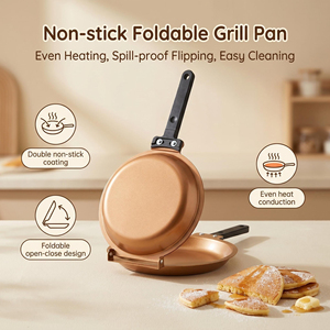 Sartén de Cerámica Antiadherente de Doble Cara, Plegable, para Hacer Panqueques, para Cocinar Pan, Huevos y Desayunos - Product Image 5