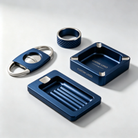 Ensemble d'accessoires pour cigares en aluminium de luxe, outils de fumage complets, cadeau idéal pour les clients d'entreprise, souvenir