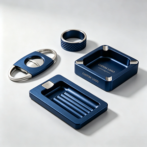 Premium Luxury Aluminum Cigar Accessory Set Complete Smoking <b>Tools</b> Ideal Corporate Business Client Gift Souvenir - Product Image 3