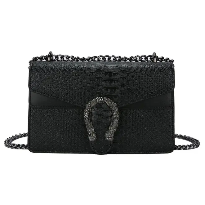 Модные сумки-мессенджеры из искусственной кожи со змеиным узором и цепочками, Ретро сумка с клапаном, женская сумка через плечо