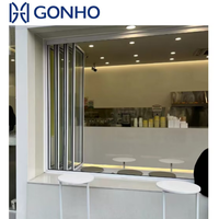 Fenêtres et Portes Hurricane Gonho : Vente en Gros Usine, Cadre Horizontal Sans Cadre en Aluminium, Pliantes Bi-fold, Double Vitrage Trempé, pour Villa Moderne