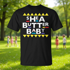 Camiseta de Bebé de Manga Corta con Cuello Redondo, Unisex, para Niños, Promocional, con Diseño de Manteca de Karité - Product Image 3