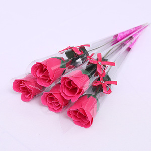 Valentines Day Mother Day Christmas Gift Long Stem Single <strong>Rose</strong> <strong>Soap</strong> <strong>Rose</strong> Bouquet - Product Image 4