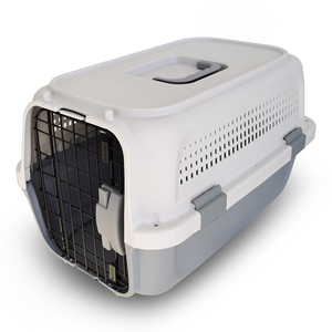 Cage de transport pour animaux de compagnie, grande, robuste, noire, en plastique PP, sur roulettes, conforme IATA, pour le transport aérien, portable, pour chiens et chats - Product Image 4