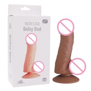 Dildo réaliste en silicone souple Aphrodisia avec boules, tige texturée flexible, ventouse puissante, masseur personnel étanche - Product Image 5