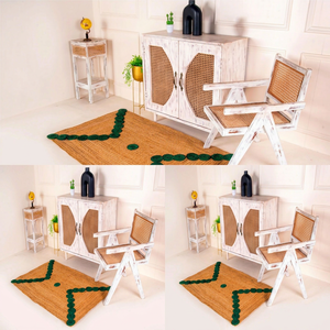 Geometric Jute Area <b>Rug</b> Rectangle <b>Boho</b> Handcrafted Eco Friendly Flat Pile Living Room Decor - Product Image 2